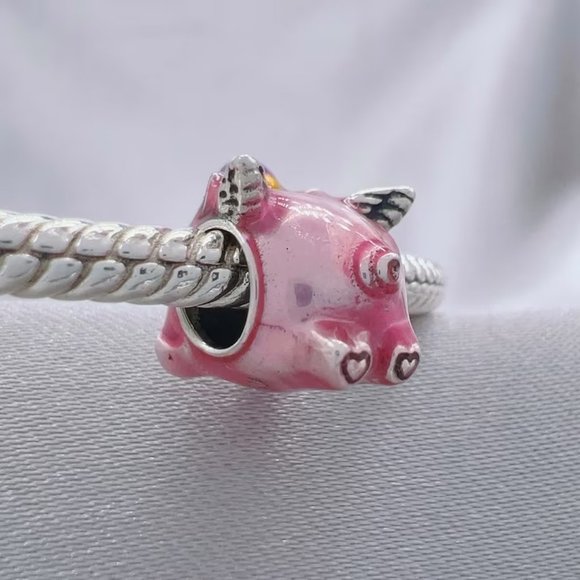 Pandora Flying Unicorn Pig Charm - Picture 4 of 4